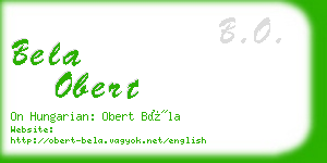 bela obert business card